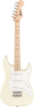 Squier FSR Mini Stratocaster - Maple Fingerboard - White Pickguard - Olympic White
