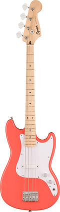 Squier Sonic Bronco Bass - Maple Fingerboard - White Pickguard - Tahitian Coral