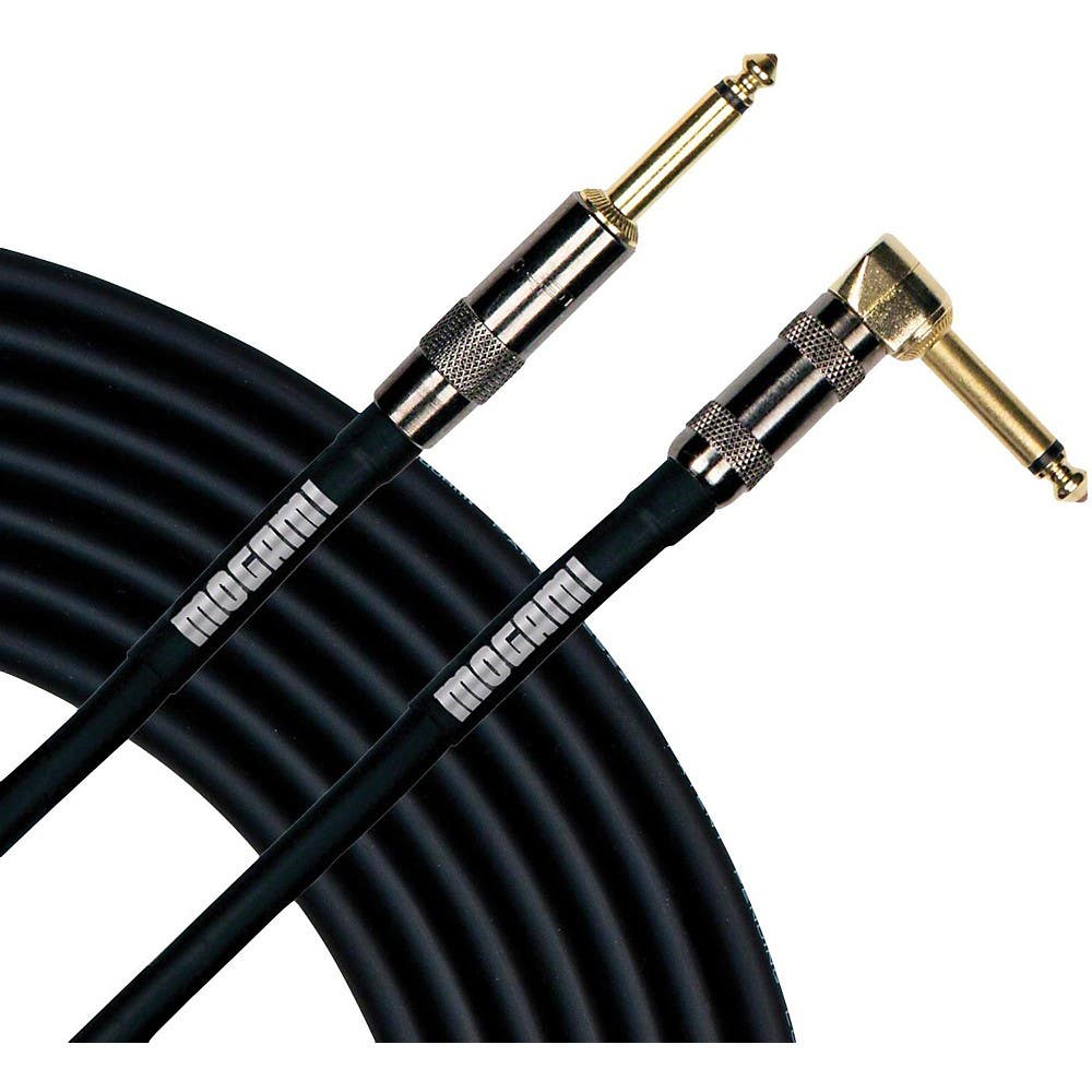 Mogami Platinum Guitar Cable 1/4" Jacks Right Angle to Straight - 12ft