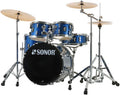 Sonor AQX Studio Drum Kit w/Hardware + Cymbals - Blue Ocean Sparkle