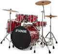 Sonor AQX Stage Drum Kit w/Hardware + Cymbals - Red Moon Sparkle