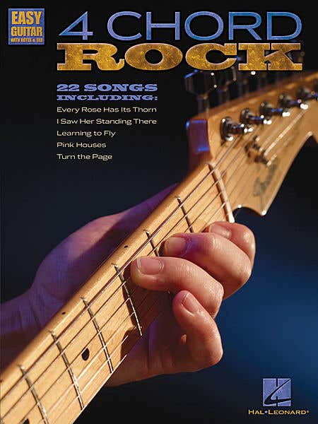 4 CHORD ROCK EASY GUITAR NOTES & TAB