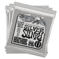 Ernie Ball John Mayer Silver Slinky Nickel Wound Electric Guitar Strings - 3 PACK TIN - 10.5-47 Gauge