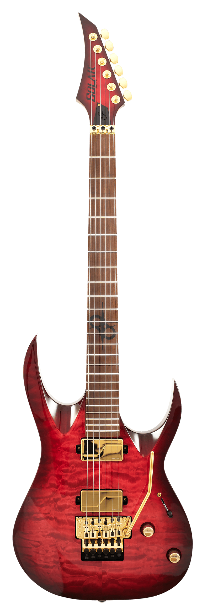Solar AB1.6AFRQBR Electric Guitar - Quilted Blood Red Burst Gloss