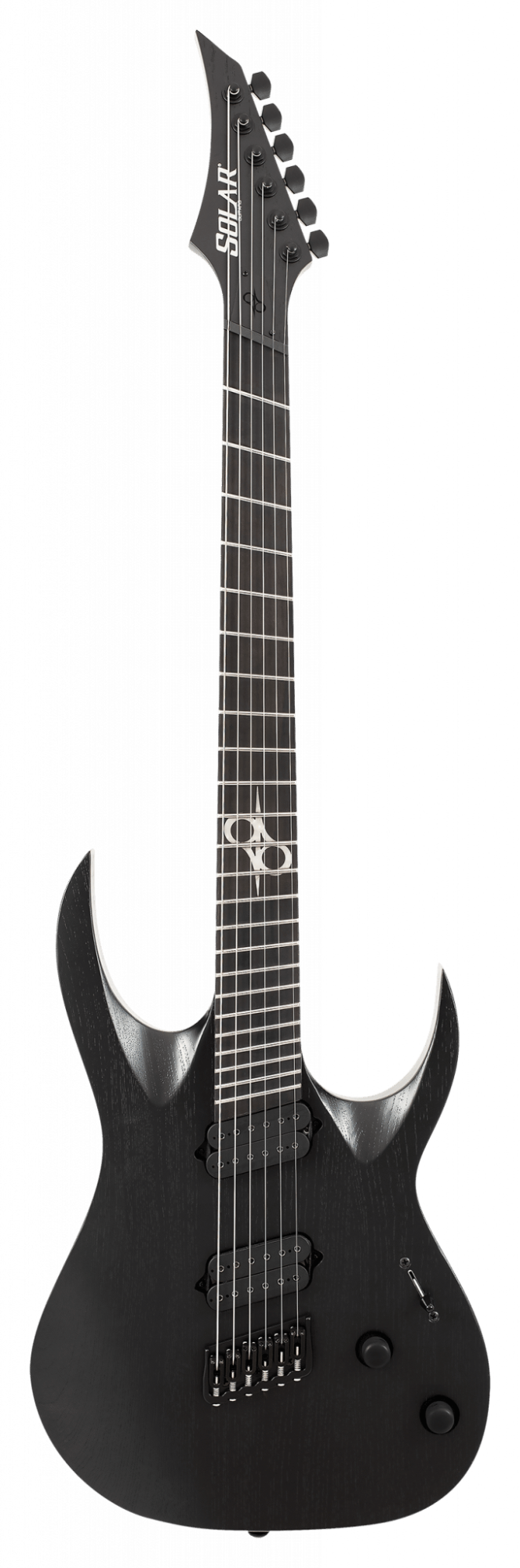 Solar A1.6BOP-FF Fan Fret Electric Guitar - Black Open Pore Matte