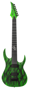 Solar A2.7GN Canibalismo+ 7-String Electric Guitar - Green Neon Open Pore / Blood Splatter Matte
