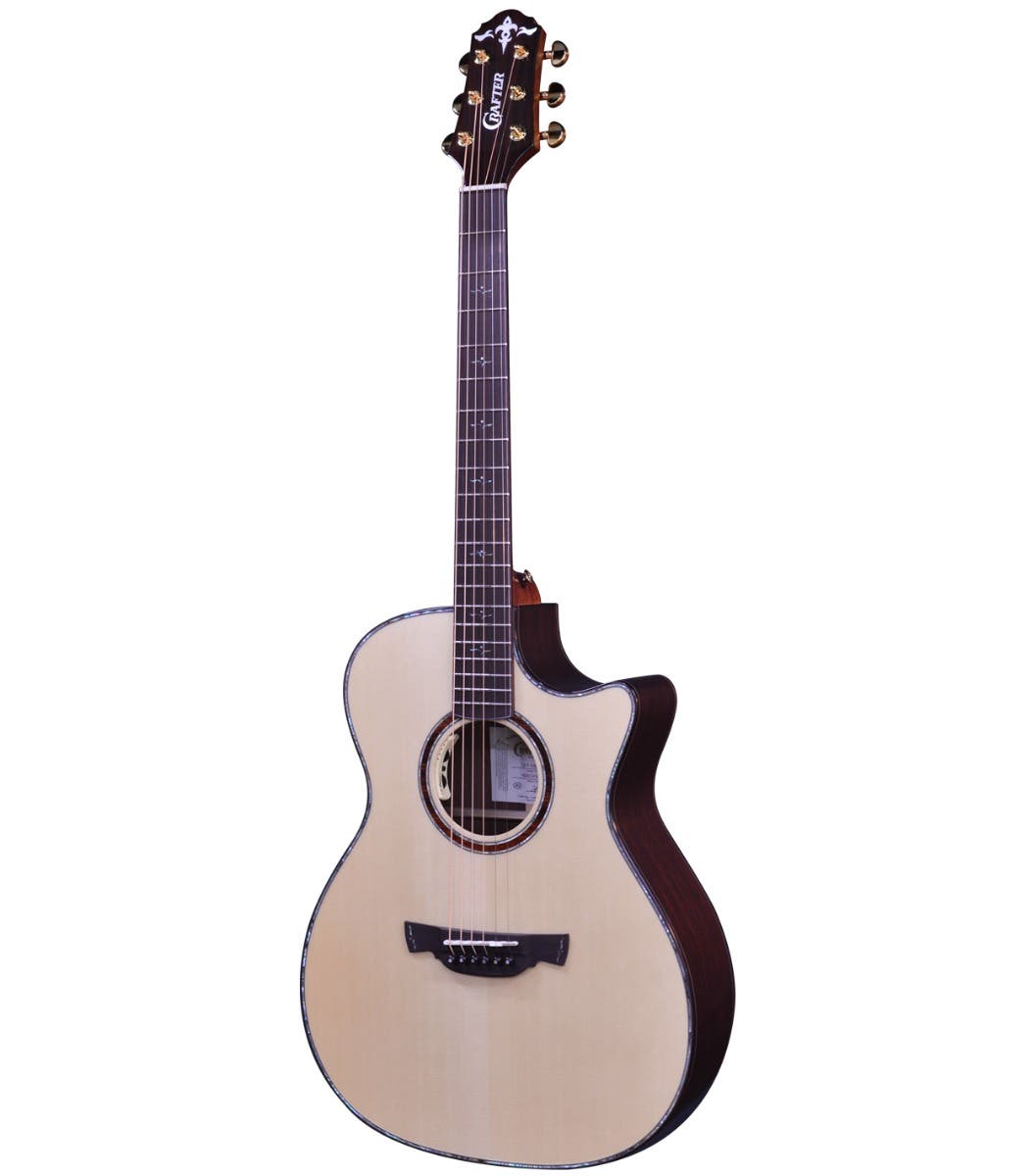 Crafter LX T-1000CE OM Acoustic Electric Guitar - Solid Engelmann Spruce Top - One Only