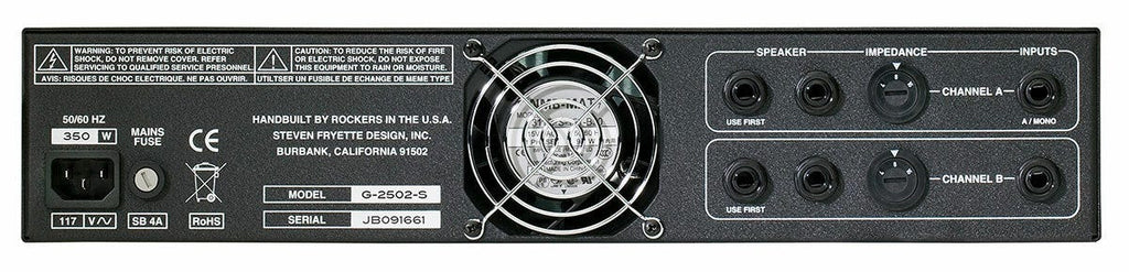 Fryette Amplification Two/Fifty/Two Master-Built 50w Stereo Power Amplifier Fryette Amplification Two/Fifty/Two Master-Built 50w Stereo Power Amplifier G2502S-230VAU