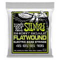 Ernie Ball Regular Slinky Flatwound Short Scale Electric Bass Strings 45-105 Gauge