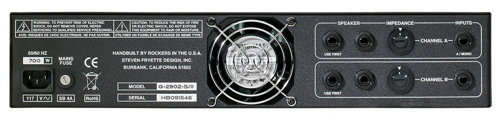 Fryette Amplification Two/Ninety/Two Master-Built 90w Stereo Power Amplifier G2902S-230VAU