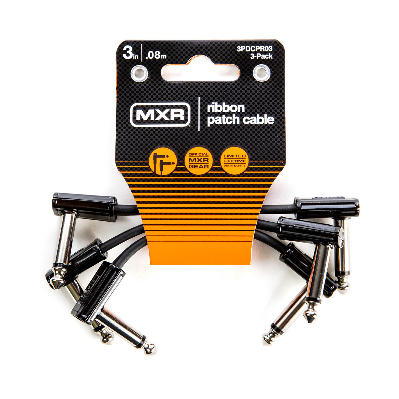 MXR Ribbon 1/4" Patch Cable 3-Pack - 3in (3PDCPR03)