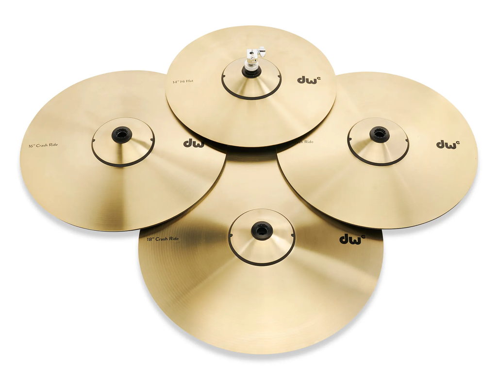 DWe 5pc Shell Pack + Cymbal Bundle Electronic Kit - Curly Maple Burst (Exotic) + Rubix24 Interface