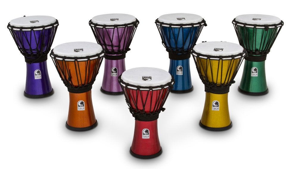 Toca Freestyle Colorsound 7" Djembes (Set of 7)