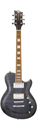 Reverend Roundhouse Electric Guitar - Trans Black Flame Maple - One Only