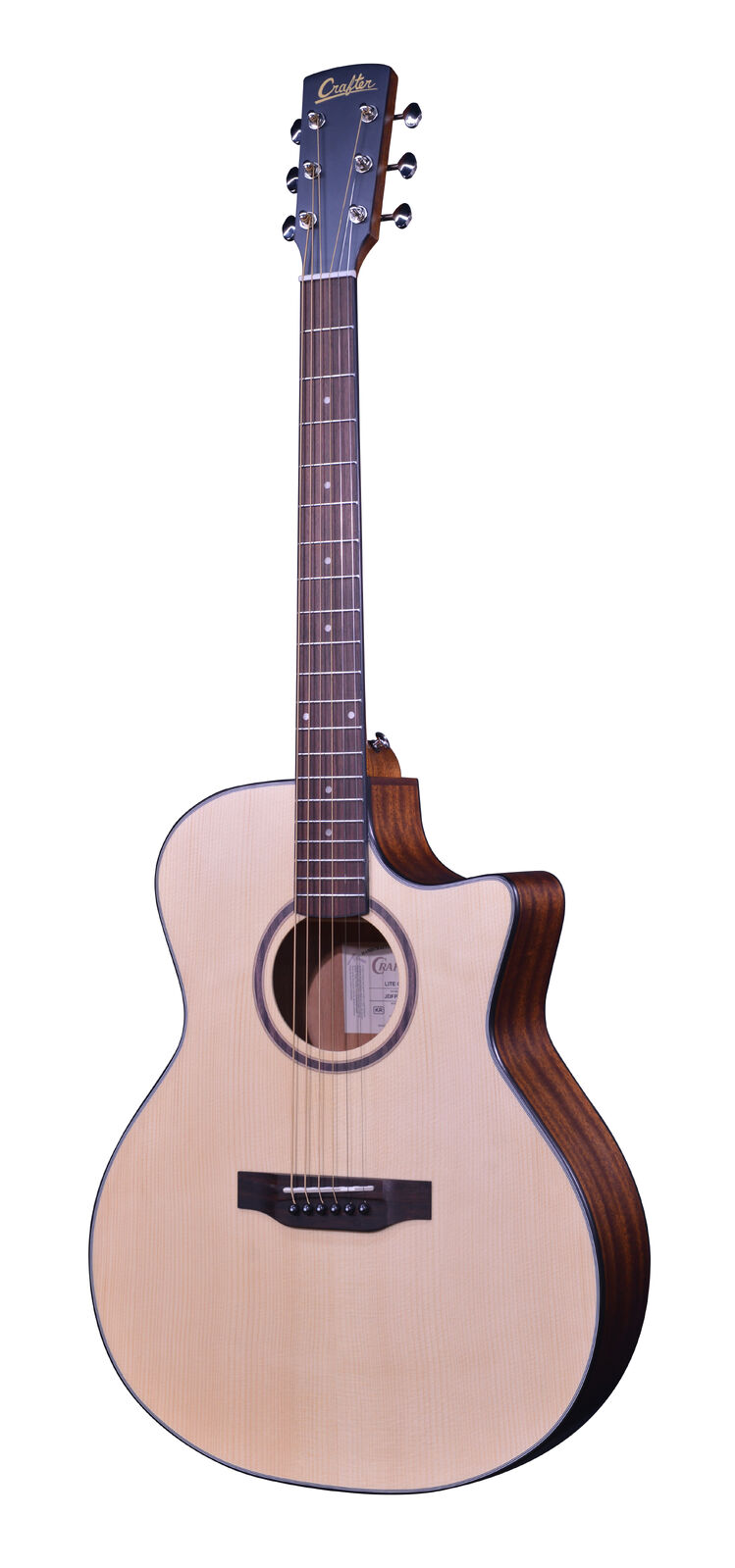Crafter LITE G16CE Acoustic Electric Guitar w/Mammoth WOODYW Case - Solid Spruce / Mahogany
