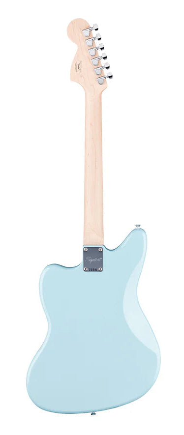 Squier FSR Affinity Series Jaguar - Maple Fingerboard - White Pickguard - Matching Headstock - Daphne Blue