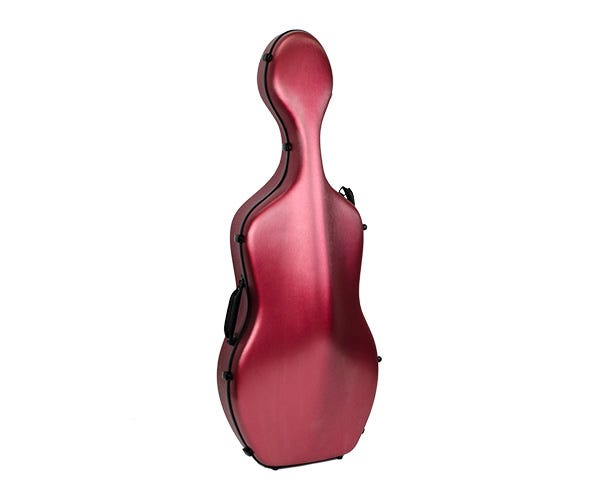 HQ CELLO CASE 4/4 WITH WHEELS - BRUSHED RED