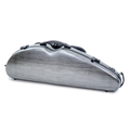 HQ Polycarbonate Half Moon Violin Case - Silver / Black
