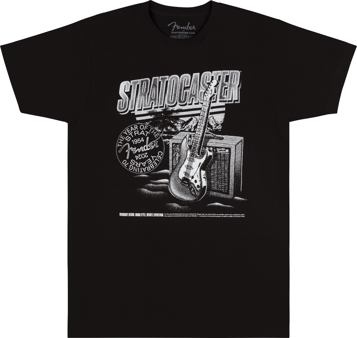 Fender Stratocaster 70th Anniversary Tee - Black - XXL