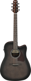 Ibanez AAD70CE Acoustic Guitar - Transparent Charcoal Burst Low Gloss top / Natural Open Pore back and sides