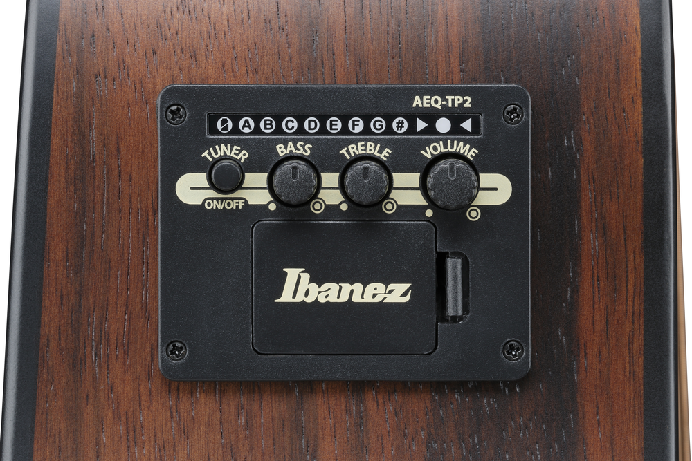Ibanez AAD70CE Acoustic Guitar - Transparent Charcoal Burst Low Gloss top / Natural Open Pore back and sides