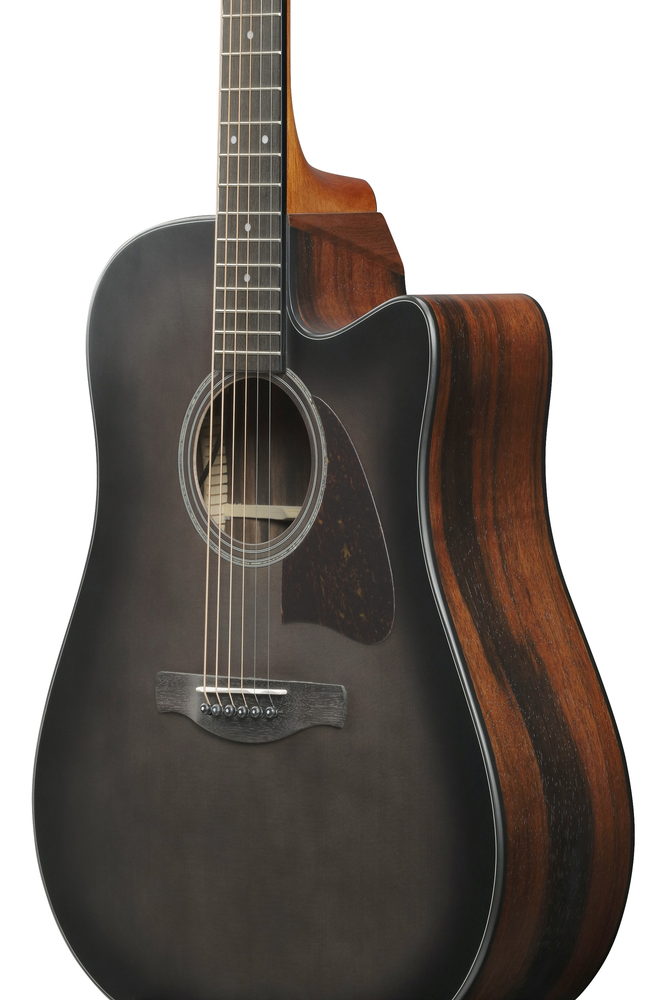 Ibanez AAD70CE Acoustic Guitar - Transparent Charcoal Burst Low Gloss top / Natural Open Pore back and sides