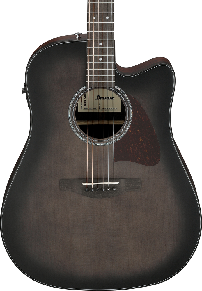 Ibanez AAD70CE Acoustic Guitar - Transparent Charcoal Burst Low Gloss top / Natural Open Pore back and sides