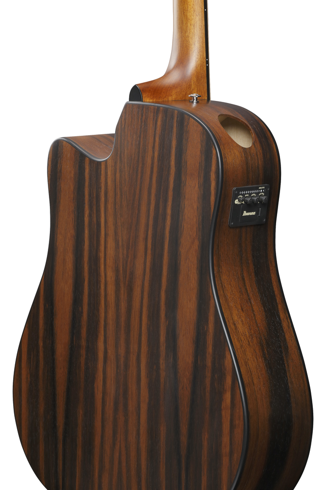 Ibanez AAD70CE Acoustic Guitar - Transparent Charcoal Burst Low Gloss top / Natural Open Pore back and sides