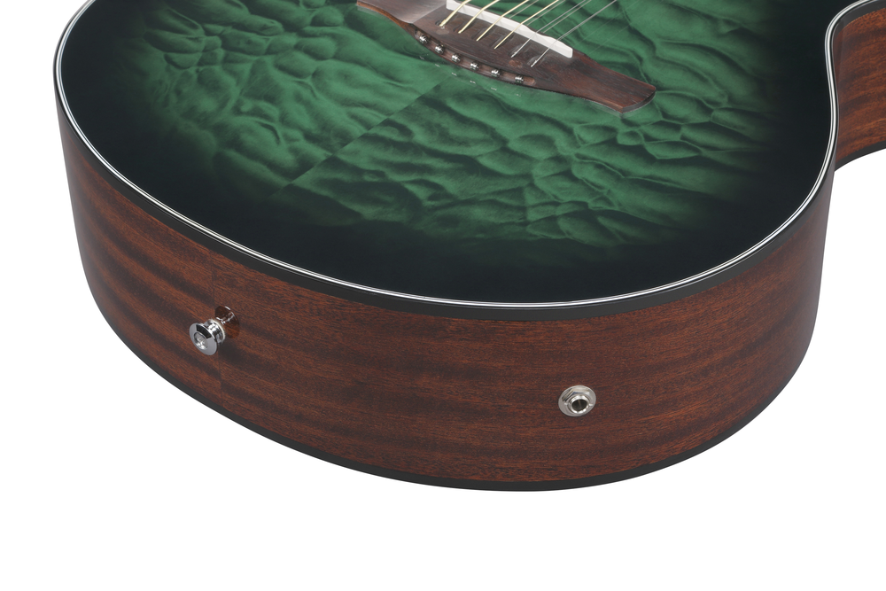 Ibanez AEWC16QA Acoustic Guitar - Transparent Emerald Burst High Gloss top / Natural High Gloss back and sides