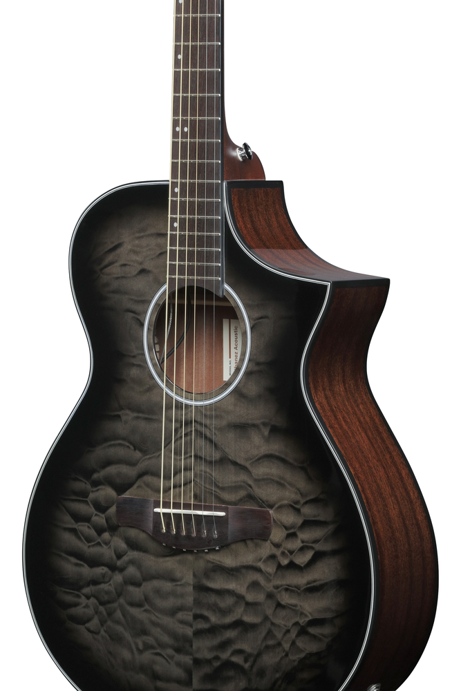 Ibanez AEWC16QA Acoustic Guitar - Transparent Black Sunburst High Gloss top / Natural High Gloss back and sides