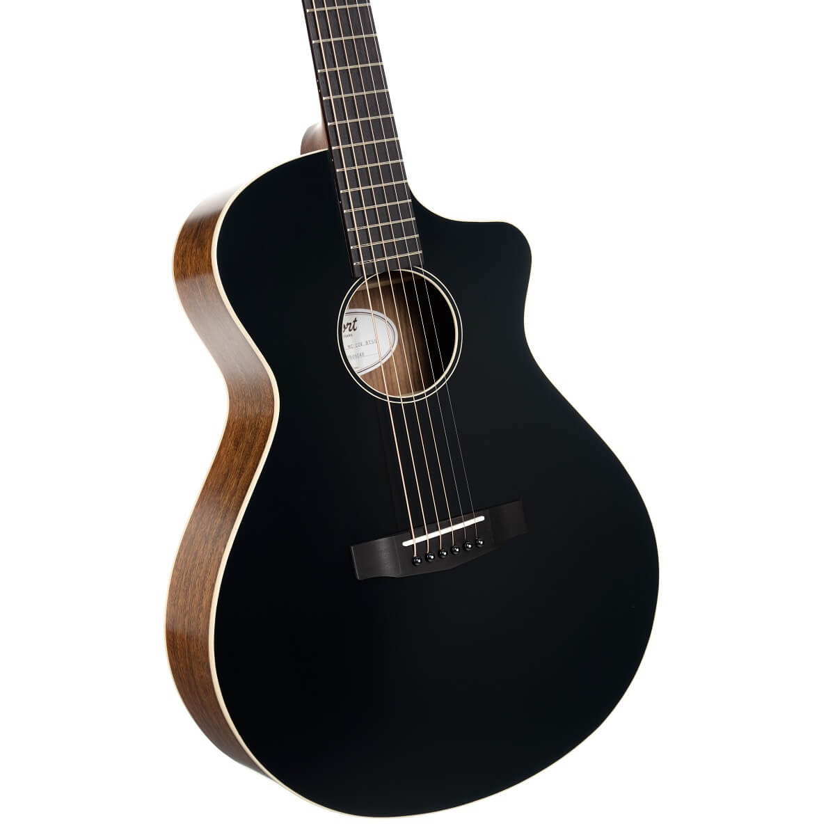 Cort Core-MC Ovangkol Acoustic Guitar - Black Top Semi Gloss