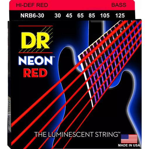 DR NRB6-30 6-string Bass Guitar Strings - Red - 30-125