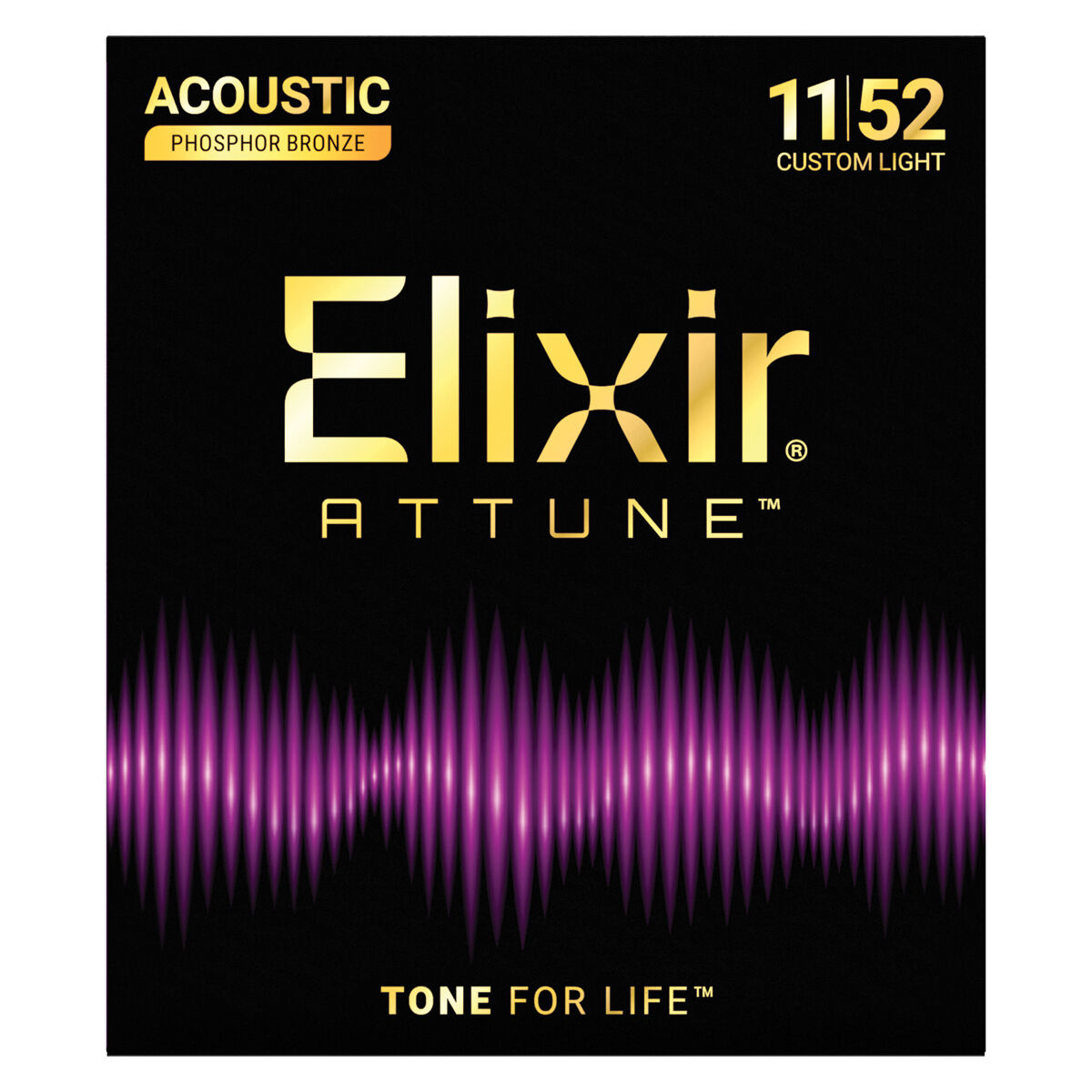 Elixir Attune Phosphor Bronze Strings - Custom Light 11-52