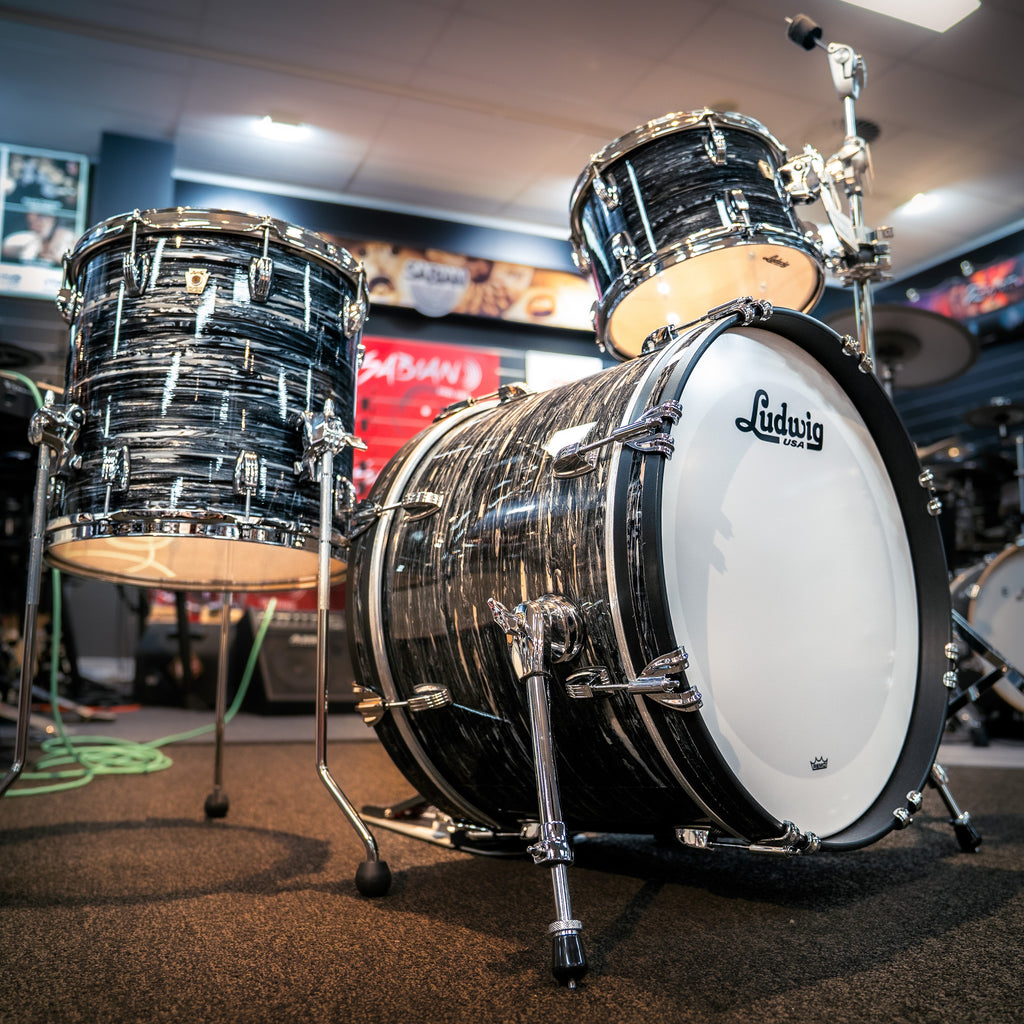 Ludwig Classic Maple Downbeat 20" 3pc Shell Pack - Vintage Black Oyster