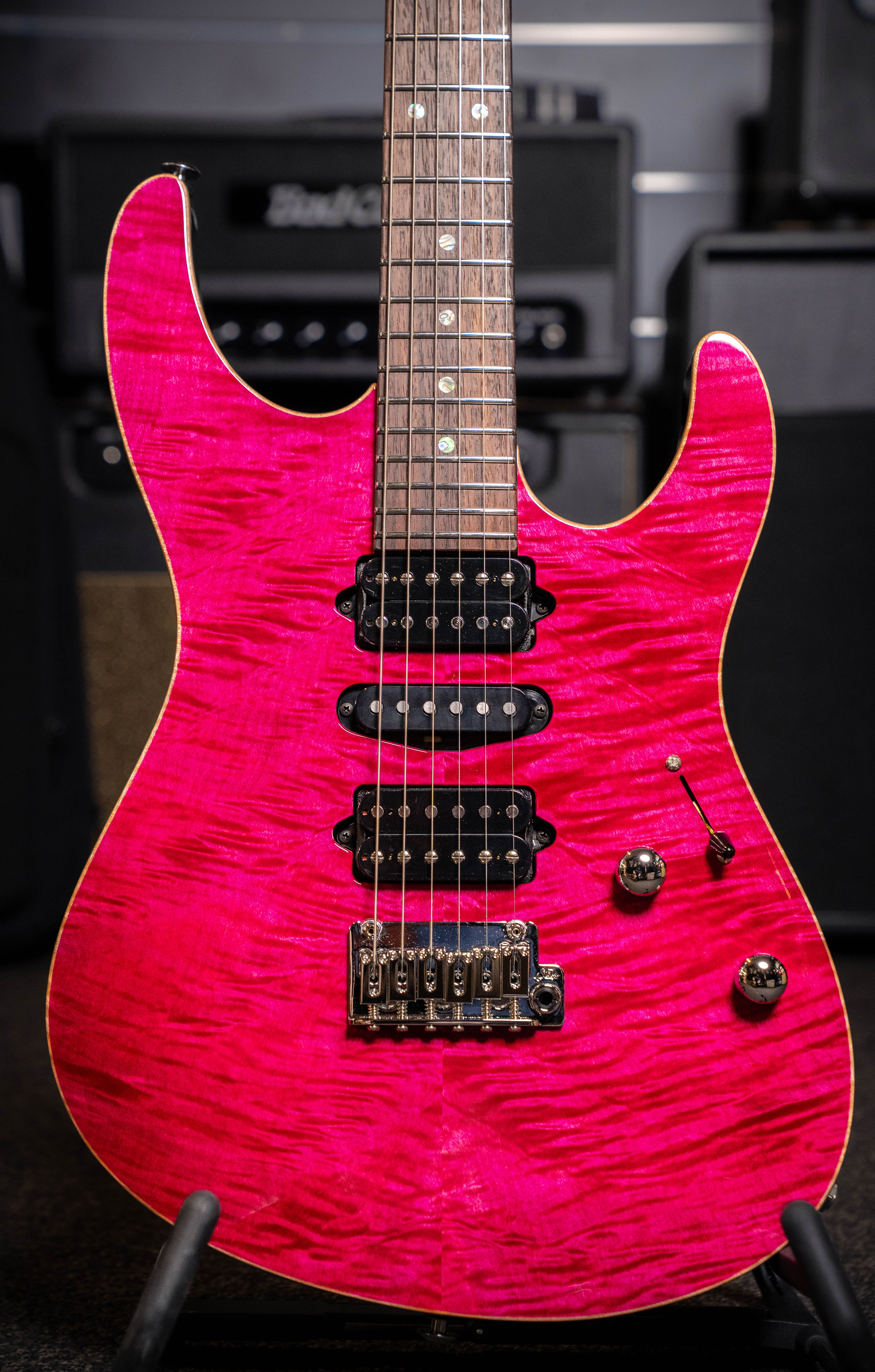 Suhr Custom Modern HSH #5 Top Electric Guitar - Magenta Pink Stain #87547