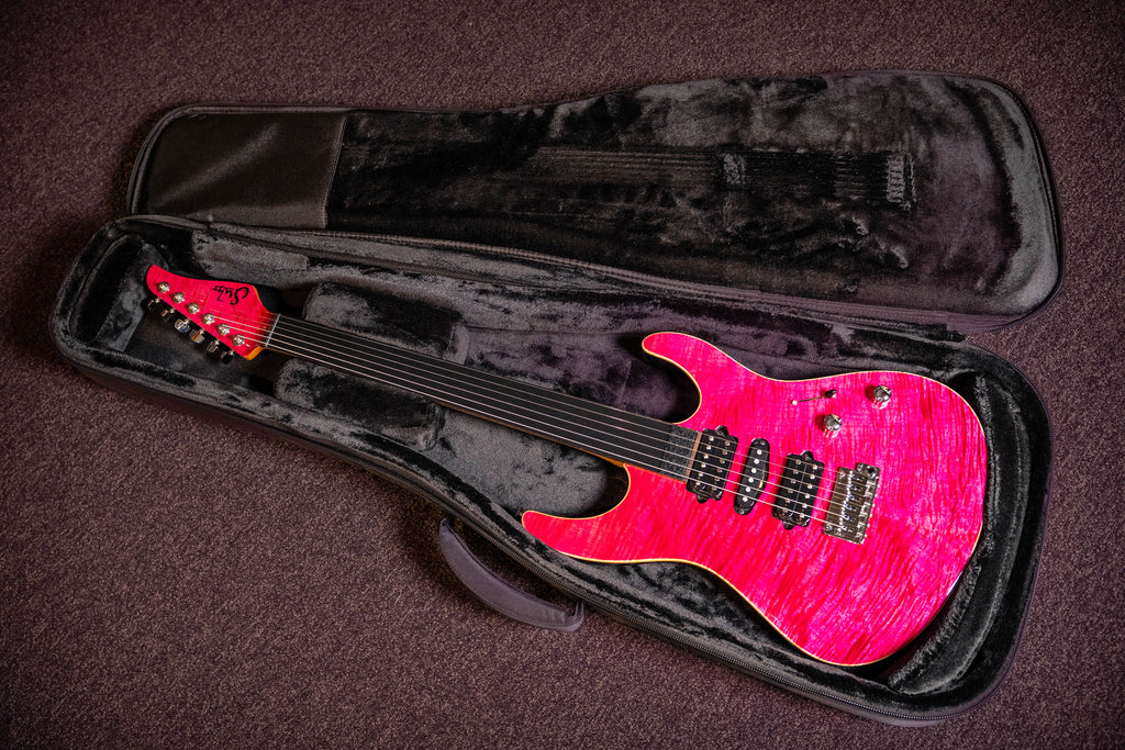Suhr Custom Modern HSH #5 Top Electric Guitar - Magenta Pink Stain #87547