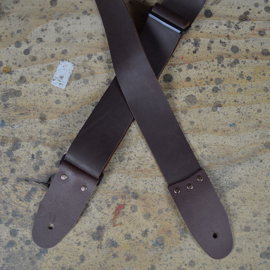 Colonial Leather Soft Slide Adjust Guitar Strap - Brown