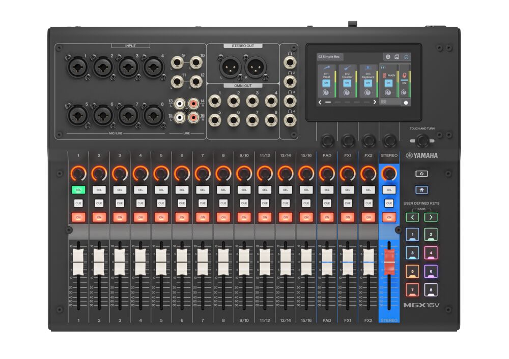 Yamaha MGX16V Digital Mixing Console w/ Video Interface – Black
