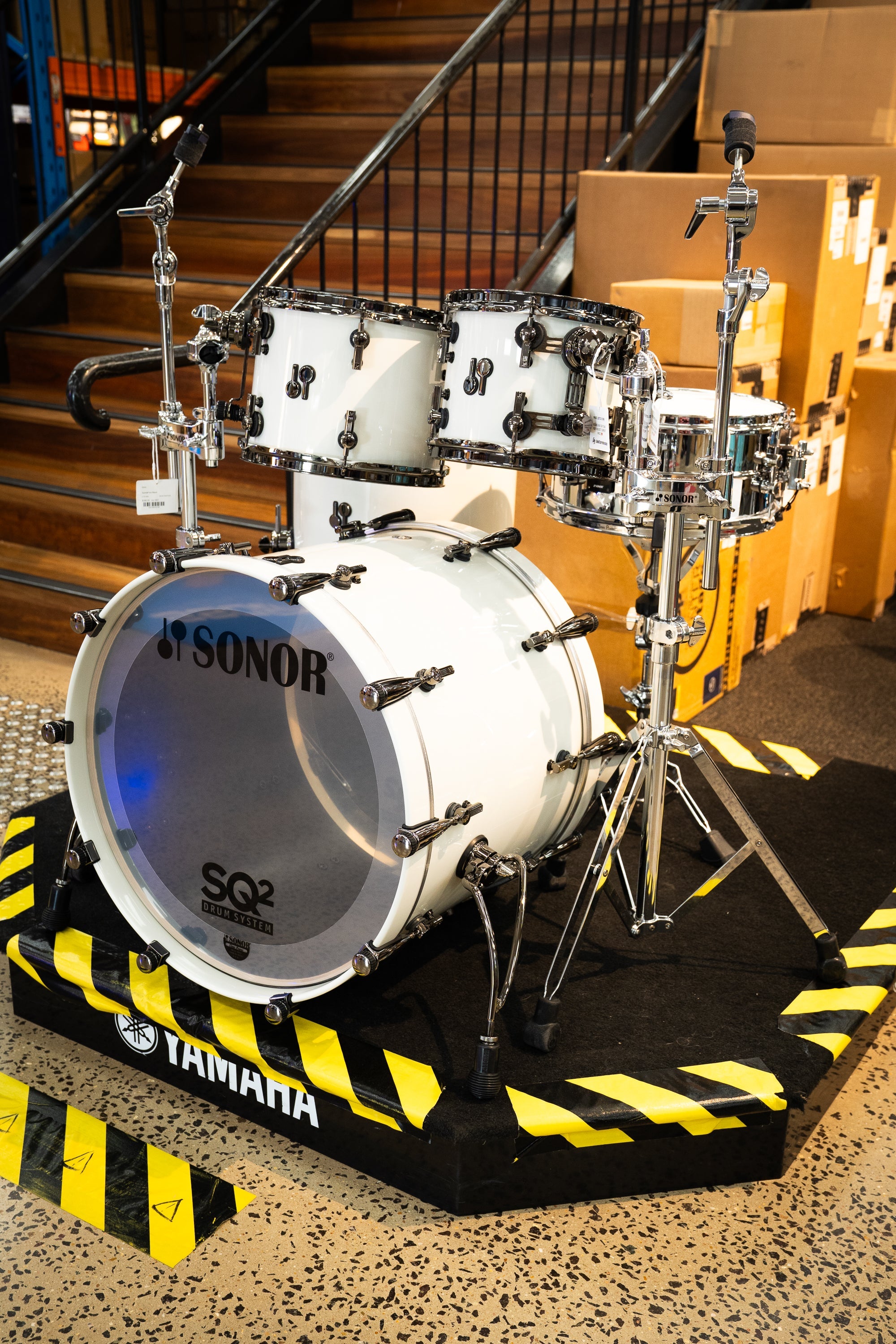 Sonor SQ2 4pc Beech Wood Drum Kit - Shell Pack - Grey White Finish / Black HW (10x8 12x9 16x16 22x17)