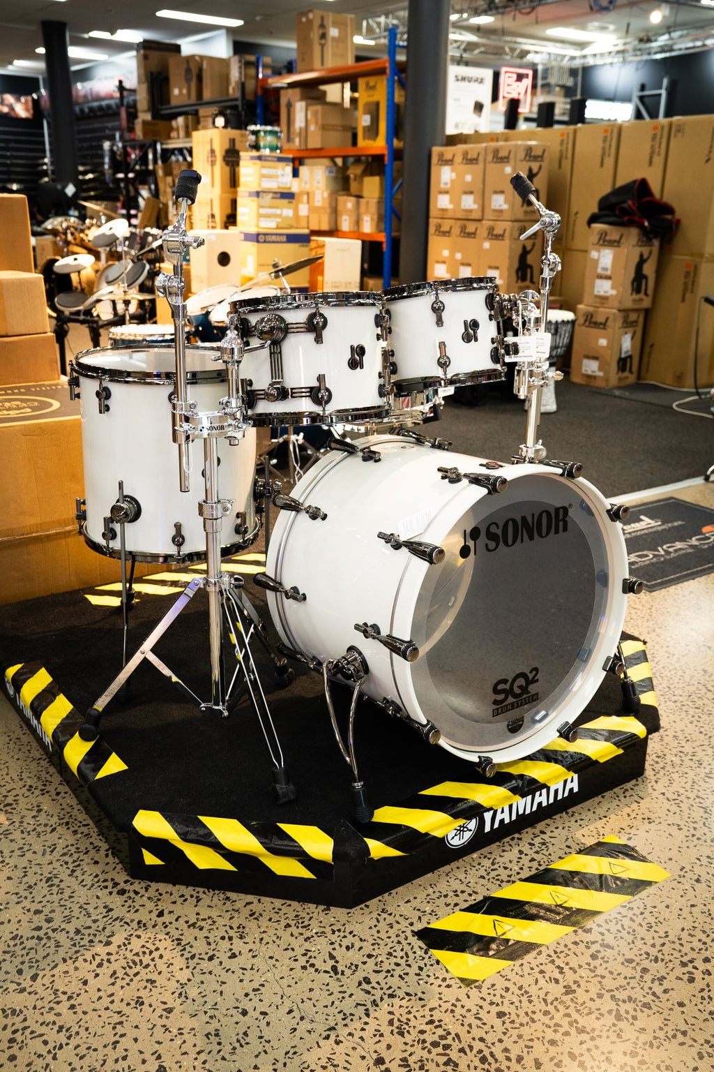 Sonor SQ2 4pc Beech Wood Drum Kit - Shell Pack - Grey White Finish / Black HW (10x8 12x9 16x16 22x17)