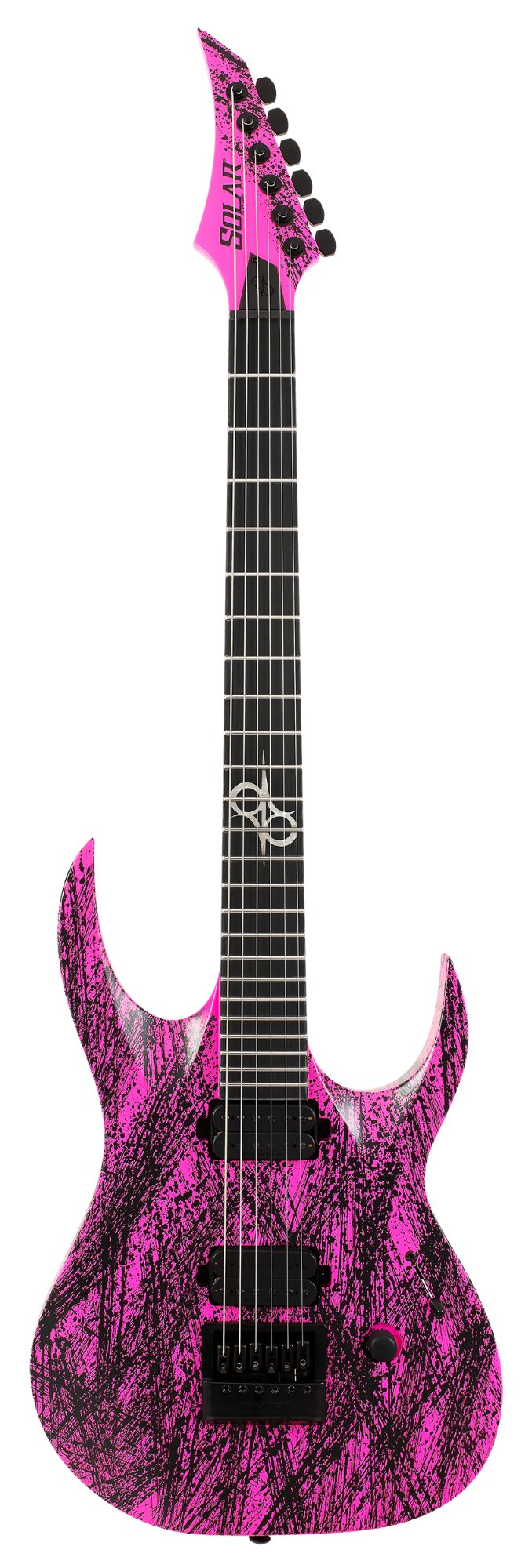 Solar A1.6PN Canibalismo+ Electric Guitar - Neon Pink Splatter