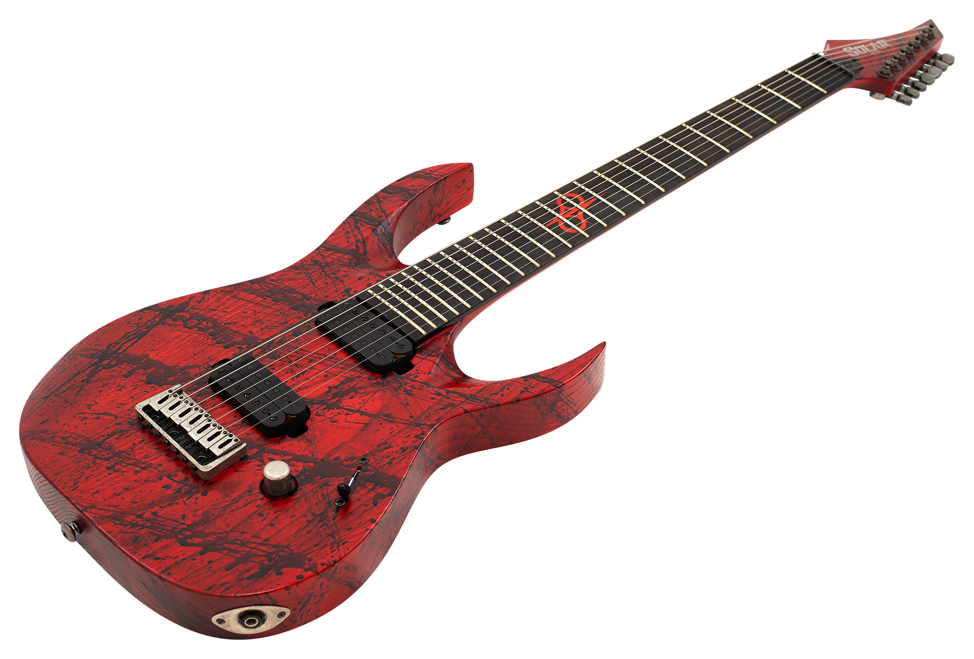 Solar A2.7Canibalismo+ 7-String Electric Guitar - Blood Red Splatter