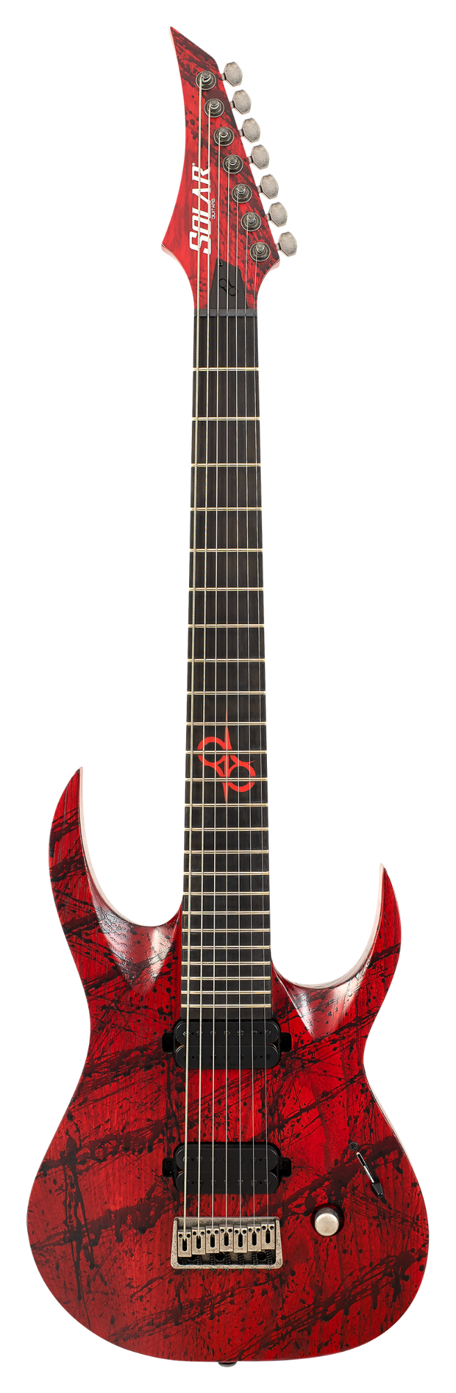 Solar A2.7Canibalismo+ 7-String Electric Guitar - Blood Red Splatter