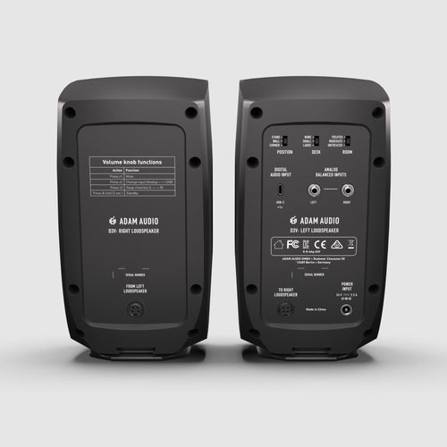 ADAM Audio D3V Active Desktop Monitor System - Black