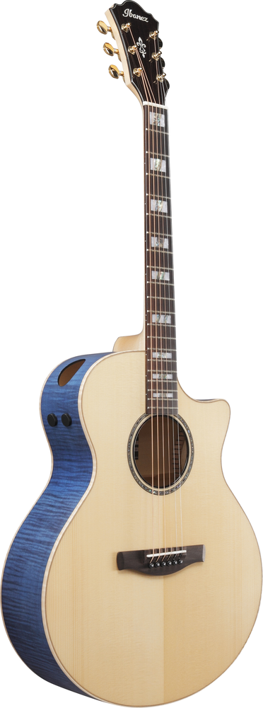 Ibanez AE390NTA Electric Acoustic Guitar - Natural High Gloss Top / Aqua Blue High Gloss Back and Sides