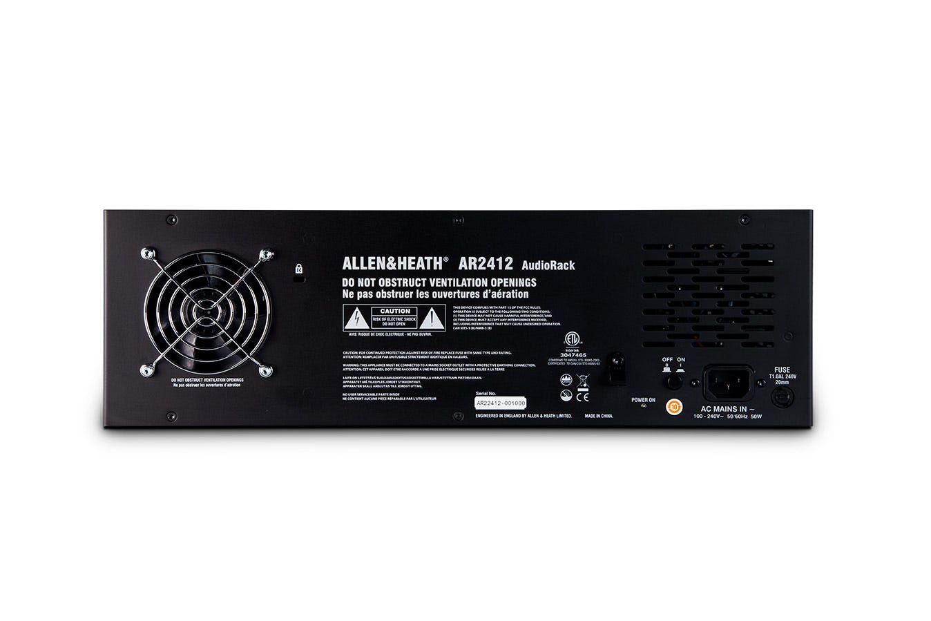 Allen and Heath AR2412 AudioRack/Stage Box 24XLR in/12 XLR out