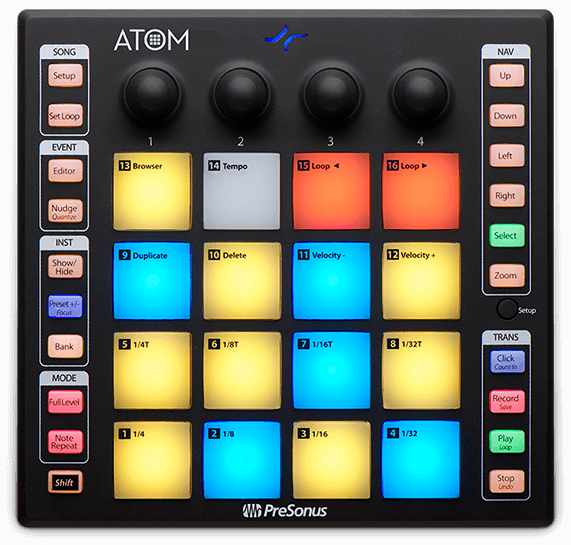 Presonus ATOM Pad Controller w/Studio One + Ableton Live Lite