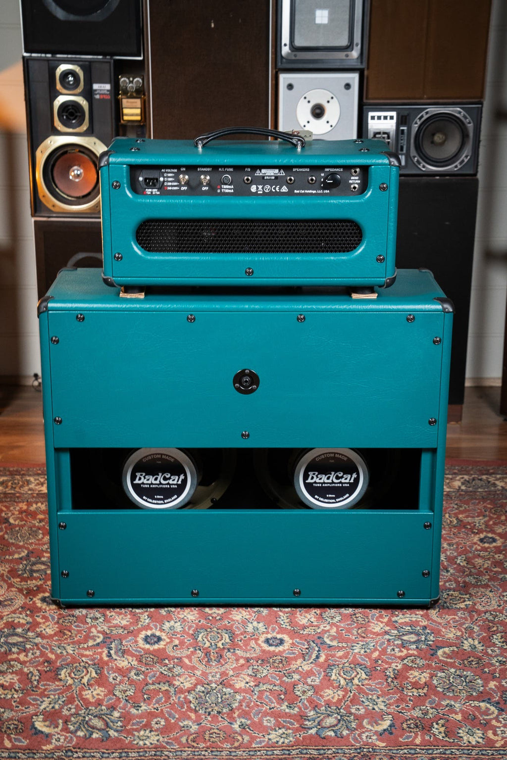 Bad Cat CUSTOM Era 30 2x12" Guitar Cab - Antique Green / Gold Piping