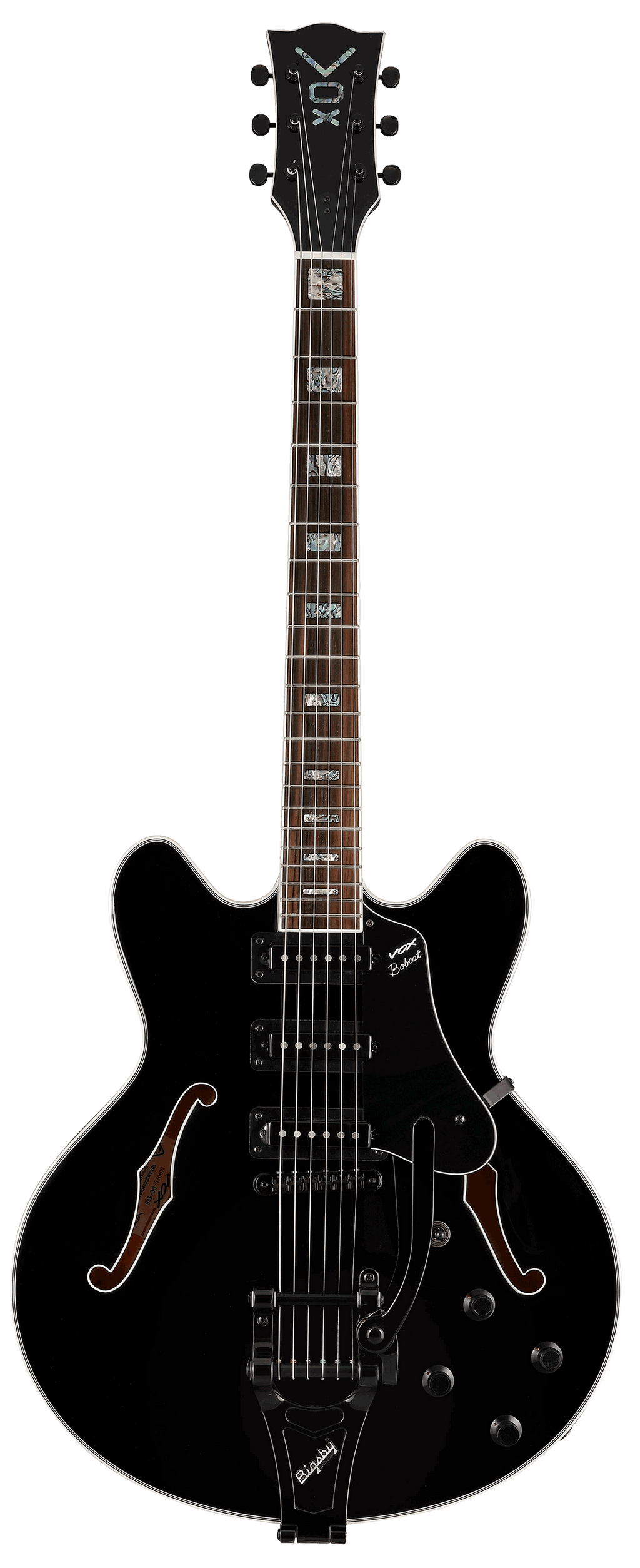Vox Bobcat S66B Bigsby w/Case - Jet Black