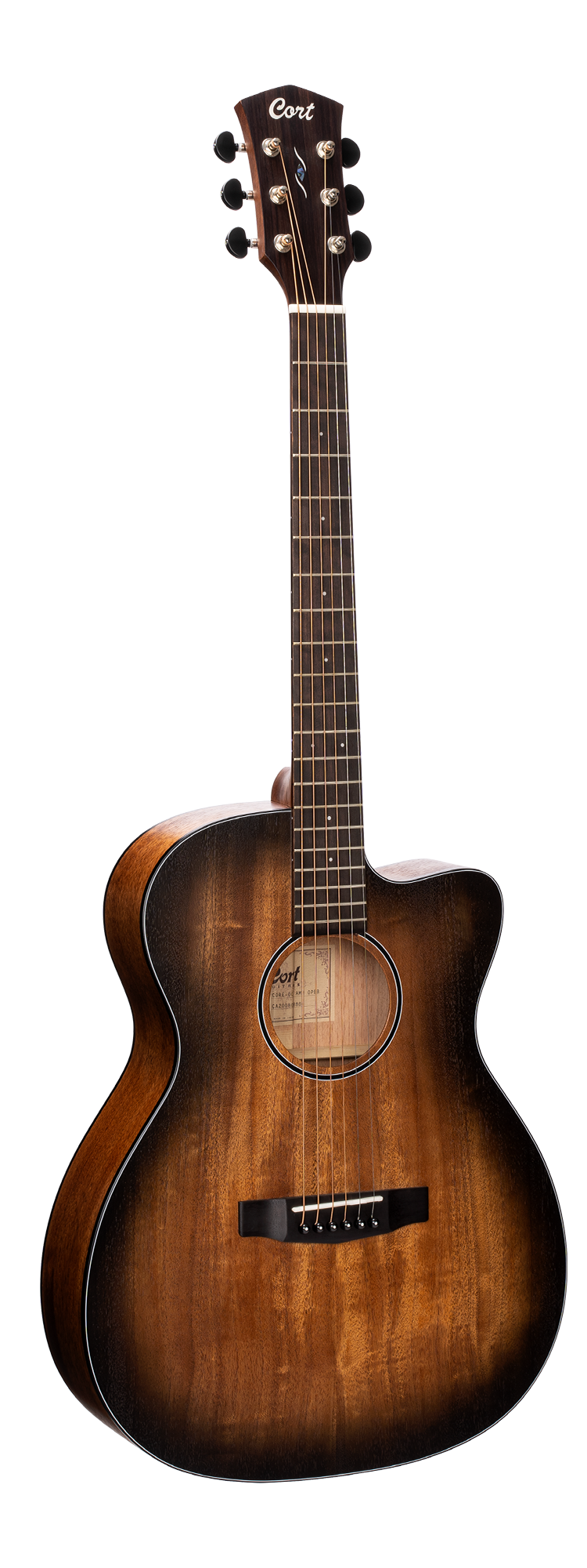 Cort Core-OC Mahogany Acoustic Guitar w/Soft Case - Open Pore Black Burst